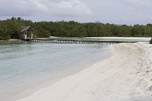 步行桥,海水,泻湖,北方,马累环礁,马尔代夫