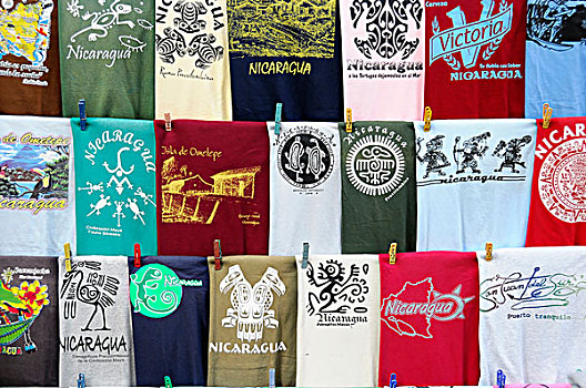 t恤,销售,纪念品,尼加拉瓜,中美洲