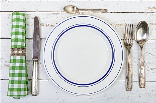 盘子,银质餐具,老,白色,桌子