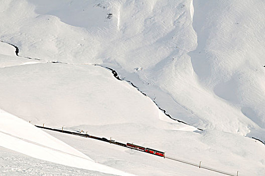 冰川快车,雪,安德马特,瑞士,欧洲