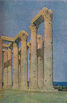 寺庙,奥林匹亚宙斯神庙,雅典,艺术家,未知