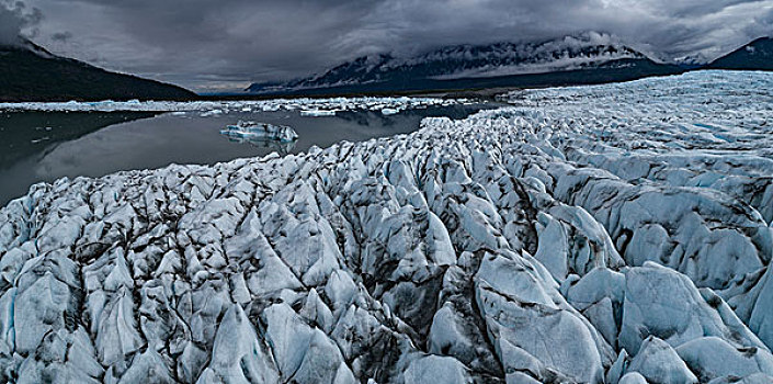 风景,冰河,阴天,阿拉斯加,美国