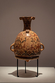秘鲁印加博物馆藏印加帝国陶海鸟装饰厄普壶