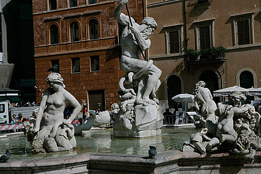 意大利罗马雕塑喷泉