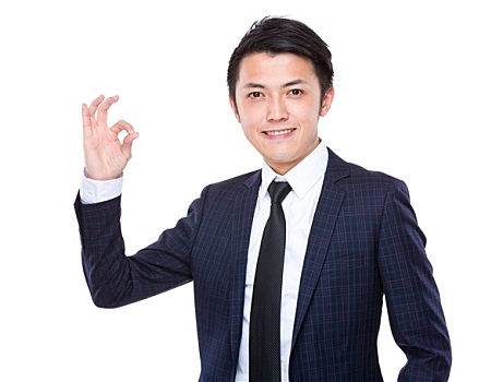 商務,男人,OK,手勢