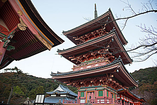 清水寺,塔,京都,日本