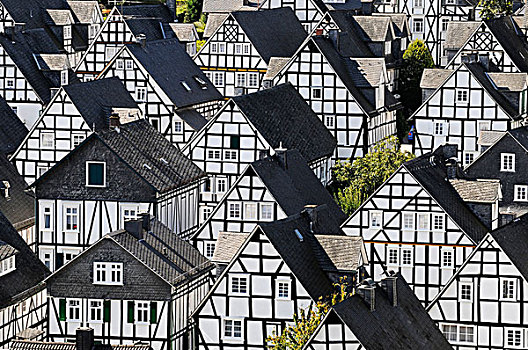 历史,中心,半木结构房屋,区域,北莱茵威斯特伐利亚,德国,欧洲