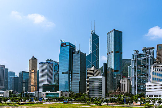 中国香港中环cbd建筑群