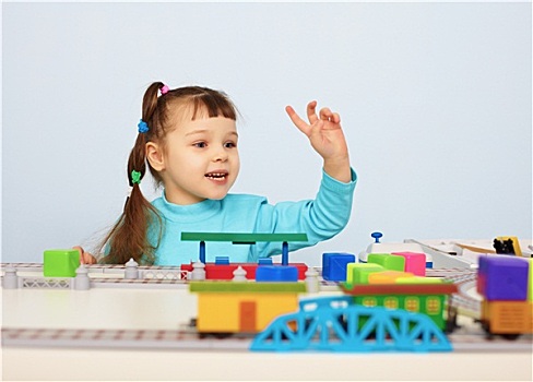 孩子,玩具,铁路