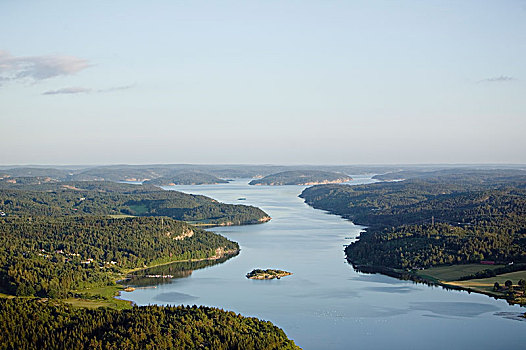 航拍,风景,峡湾,瑞典