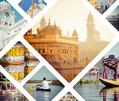 抽象拼贴画,印度,图像,旅行,背景,照片