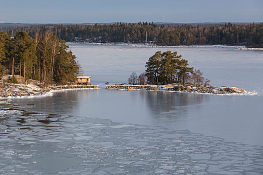 芬兰,赫尔辛基,岛屿,冰