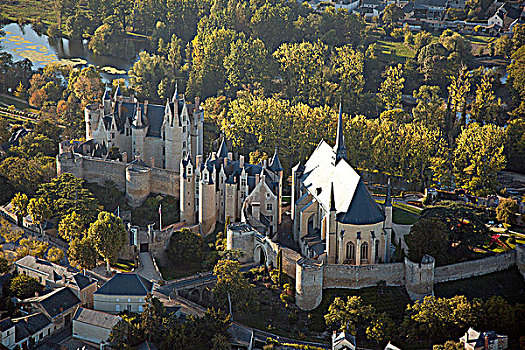 法国,城堡,教区教堂