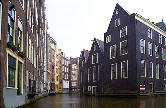 雨天,一个,运河,阿姆斯特丹