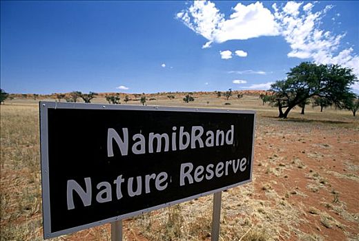 标识,自然保护区,纳米比亚,非洲