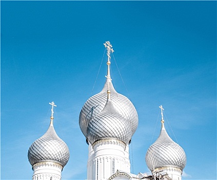 圆顶,俄罗斯,教堂,蓝天