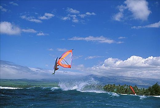 夏威夷,毛伊岛,空中,蓝天