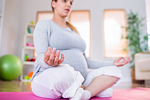 孕妇,瑜珈,练习垫,在家