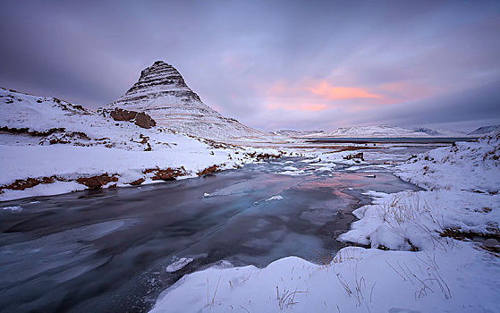 日落,冰岛,欧洲