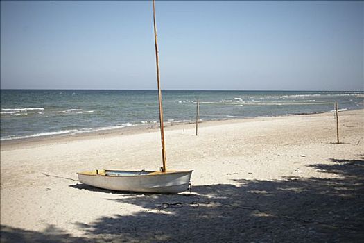 小艇,海滩
