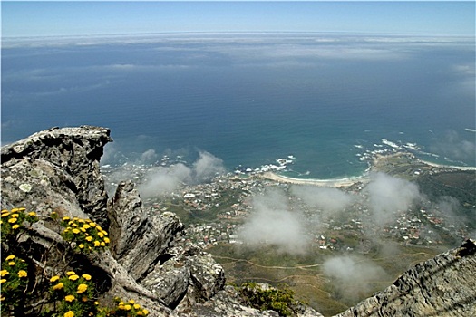 风景,上面,桌山,开普敦,南非