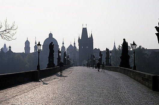 捷克共和国,布拉格,查理大桥,旧城桥塔