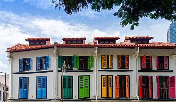 新加坡,色彩鲜艳的老建筑