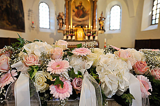 婚礼,教堂,插花