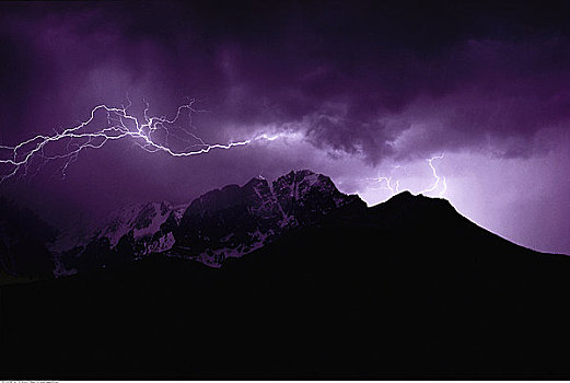 闪电,山脉,幽鹤国家公园,不列颠哥伦比亚省,加拿大