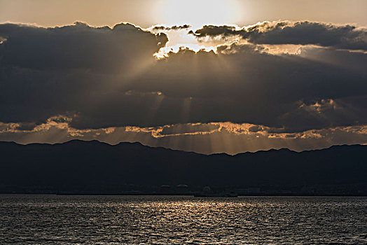 风景,日落,鹿儿岛,日本
