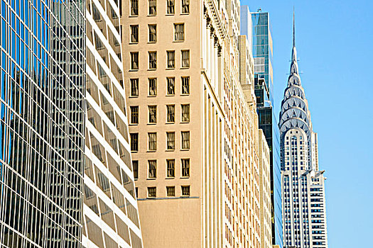 特写,高层建筑,建筑,克莱斯勒大厦,曼哈顿,纽约,美国