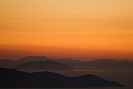 海岸线,日落,托斯卡纳,意大利