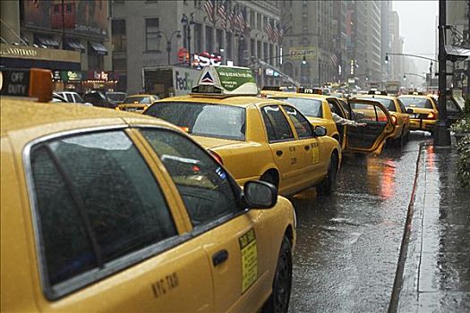 出租车,第五大街,纽约,美国