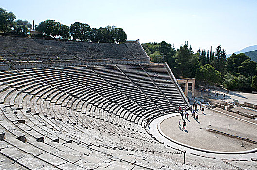 剧院,埃皮达鲁斯,世界遗产,伯罗奔尼撒半岛,希腊,欧洲