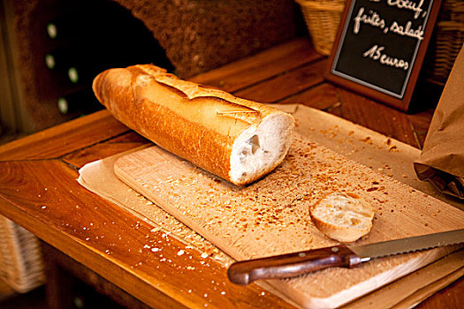 法棍面包,刀,餐馆,普罗旺斯,法国