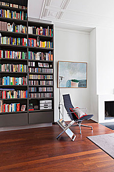 椅子,杂志,架子,仰视,现代,艺术品,靠近,书架