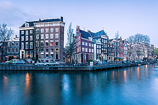 运河,交叉,阿姆斯特丹,荷兰
