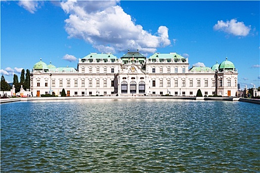 水池,风景,美景宫,维也纳