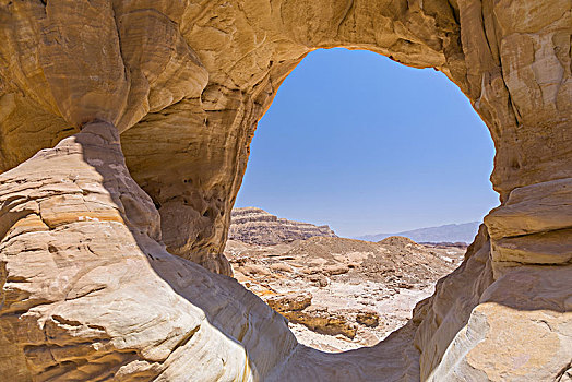 大,自然,石头,拱形,排列,荒芜,风景,国家公园,以色列