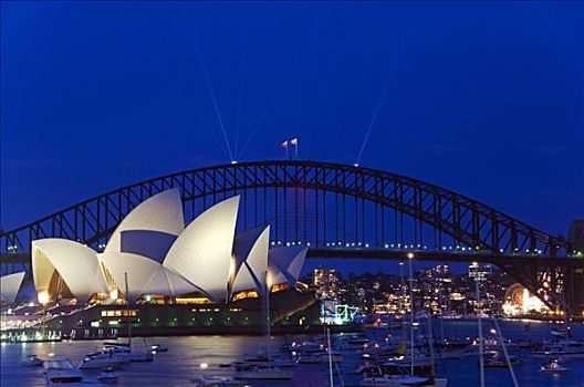 澳大利亚,新南威尔士,悉尼,悉尼港,剧院,衣架,桥,许多,游艇,水