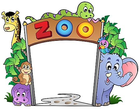 动物园,入口,多样,动物