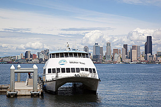 西雅图,水上出租车,天际线