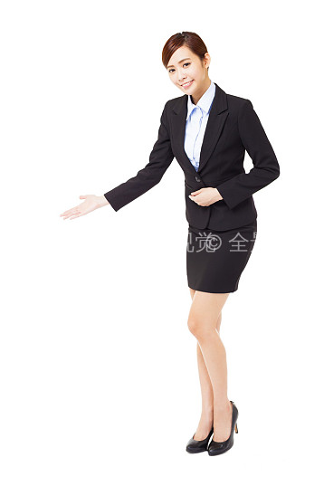 全身_年轻_职业女性_欢迎_手势_高清图片_全景视觉