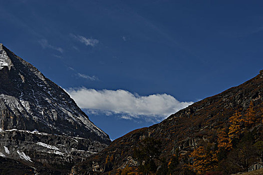 蓝天白云雪山高原