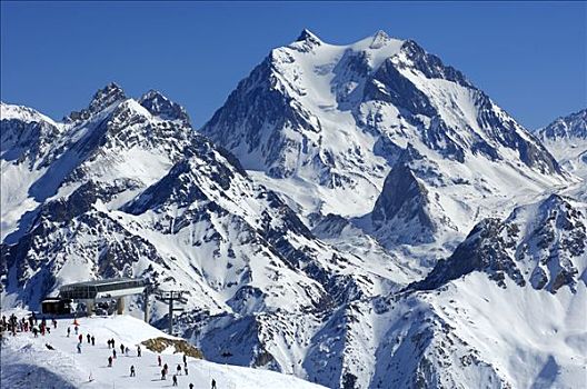滑雪胜地,高雪维尔,举起,车站,上萨瓦,法国