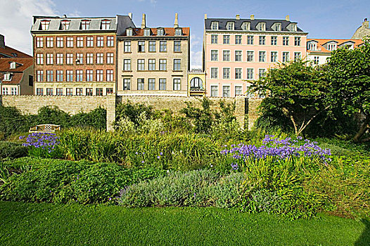 花园,城堡,街道,哥本哈根,丹麦