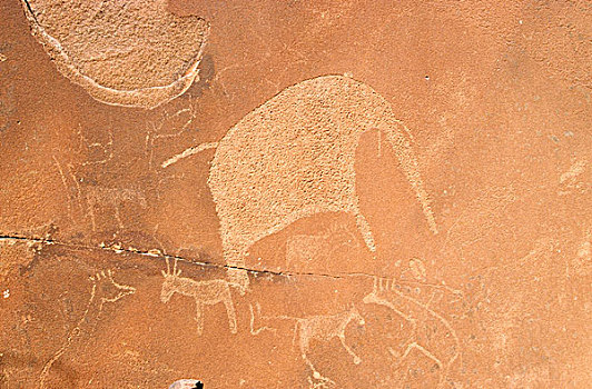 石头,绘画,原住民,杜维尔方丹,达马拉兰,纳米比亚,非洲