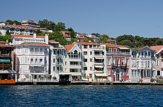 土耳其,伊斯坦布尔,博斯普鲁斯海峡,特色,豪华,木房子,房屋,建造,夏天,家