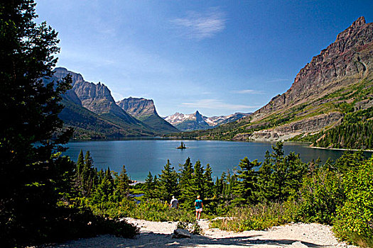 圣玛丽湖,冰川国家公园,蒙大拿,美国