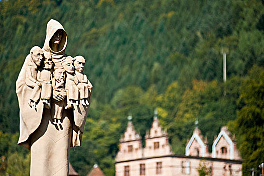 教堂,雕塑,黑森林,巴登符腾堡,德国,欧洲